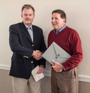 Chuck Walder, Russell Township Fiscal Officer presented the award to Sandy Siegler.