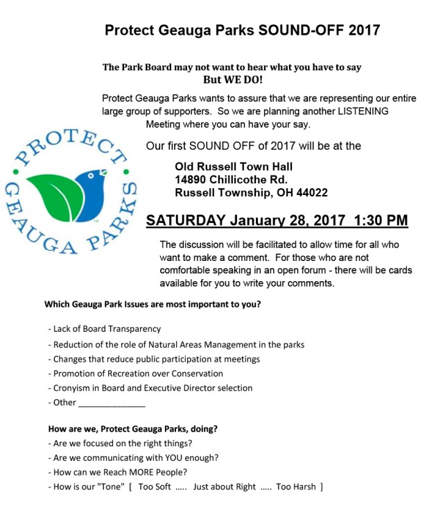 Protect Geauga Parks Shelter Sound-Off !